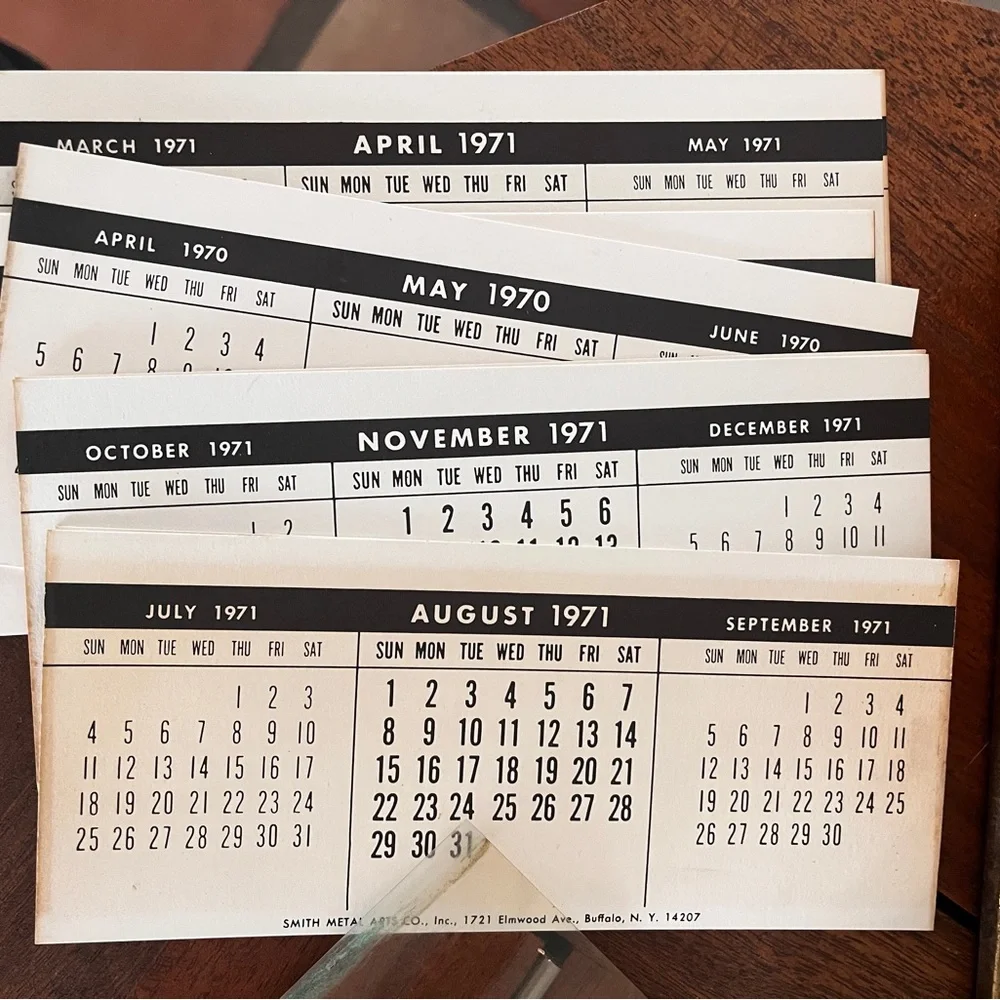 vintage 1971 1970s calendar